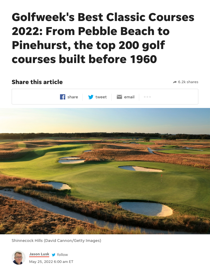 Golfweek's 2022 Top 200 Classic List